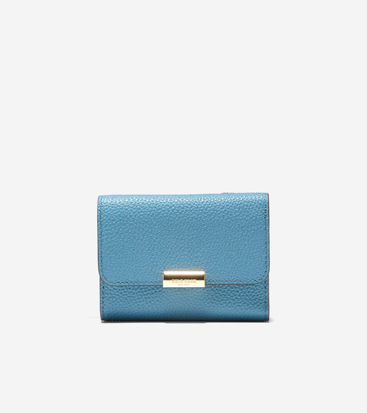 Women's Rachel Compact Wallet with Removable Card Case in Blue | Cole Haan