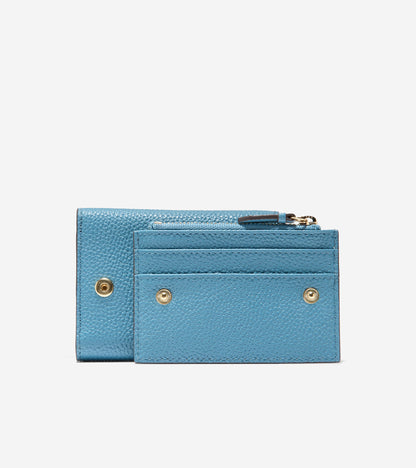 Women's Rachel Compact Wallet with Removable Card Case in Blue | Cole Haan