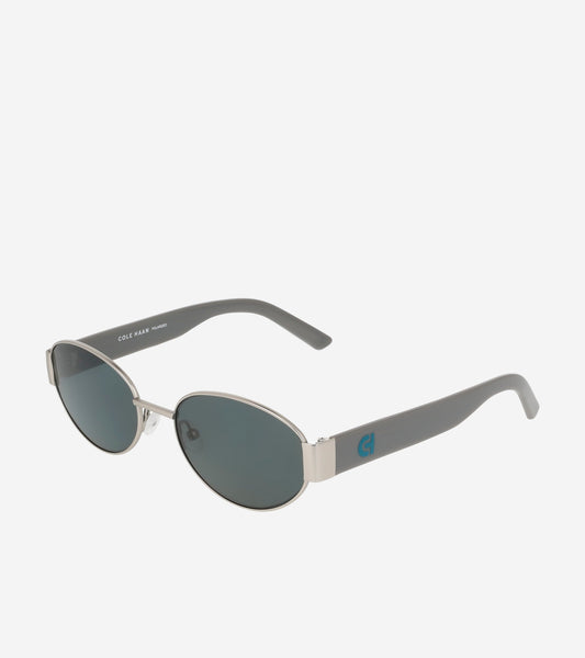 Women's Luxe Oval Sunglasses in Silver | Cole Haan