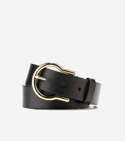 Women's 32MM Hinged Buckle Belt in Black | Cole Haan