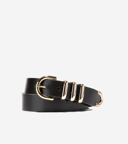 32MM Beveled Edge Modern 3PC Belt Set in Black | Cole Haan