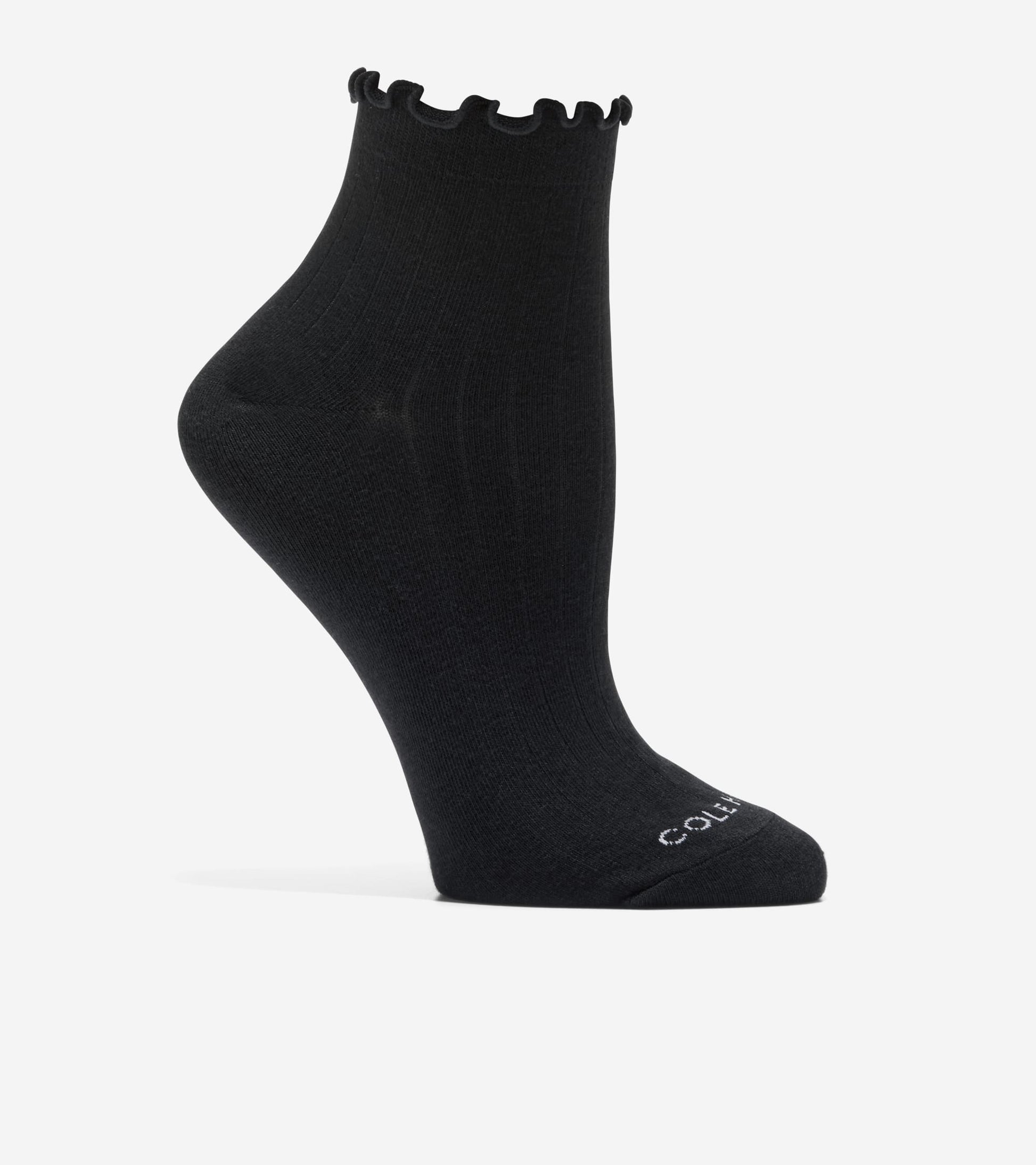 Women's 2-Pair Ruffle Quarter Ankle Socks in Black | Cole Haan