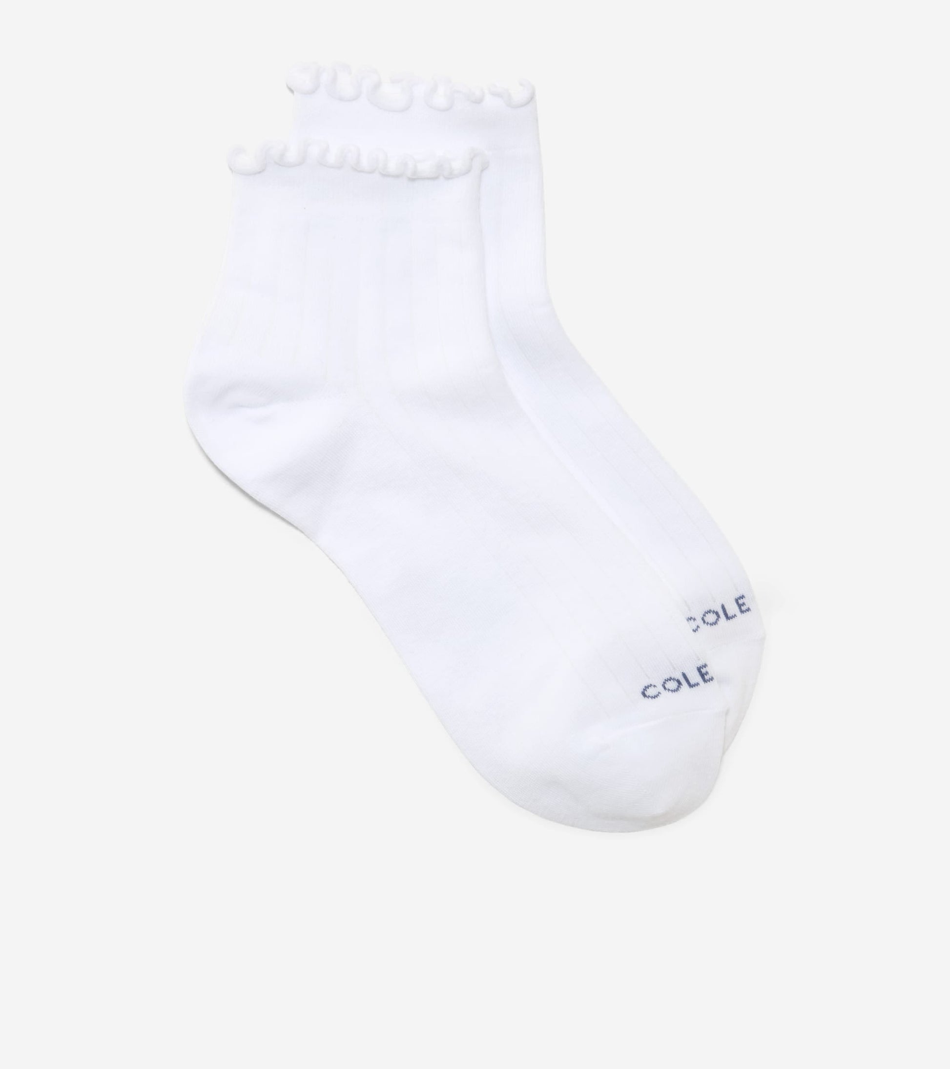 Women's 2-Pair Ruffle Quarter Ankle Socks in White | Cole Haan