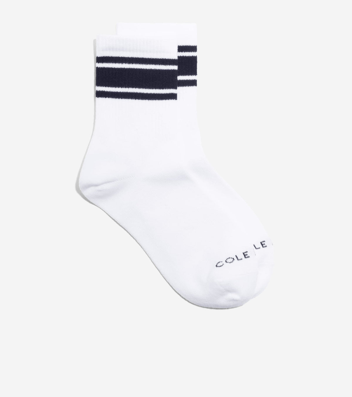 Women's Varsity Stripe Mid Crew Socks in White | Cole Haan