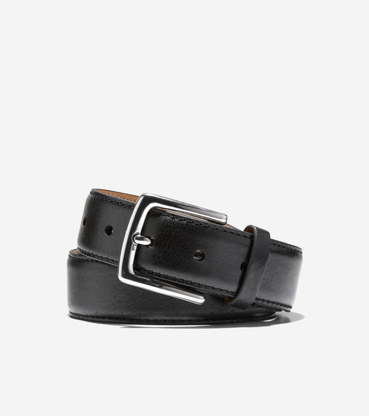 Men's 35MM Double Edge Stitch Detail Belt in Black | Cole Haan