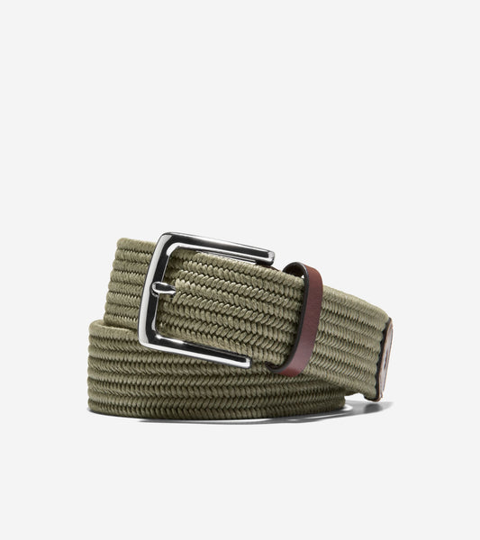 Men's 35MM Stretch Web Belt in Green | Cole Haan