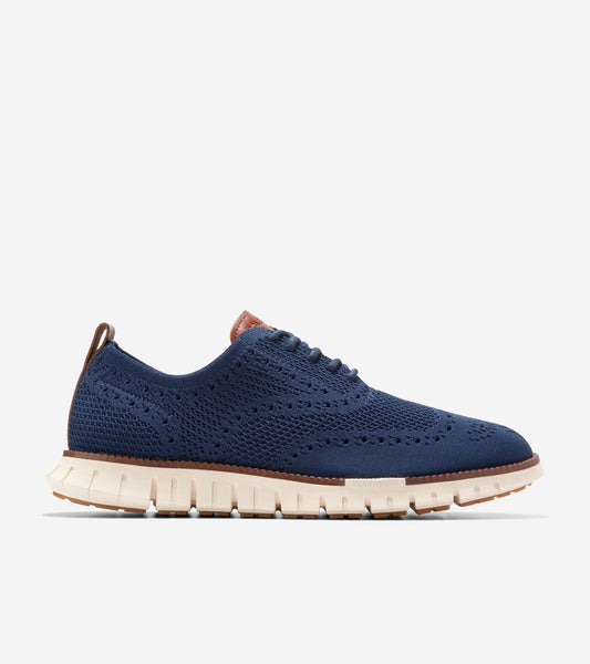 Men's ZERØGRAND Remastered Stitchlite™ Wingtip Oxfords in Blue | Cole Haan
