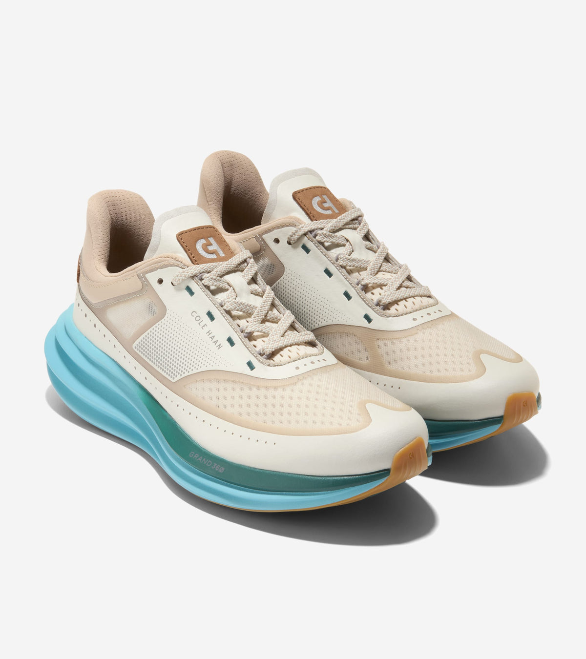Men's ØriginalGrand Quadstar Running Sneakers in Beige, blue | Cole Haan