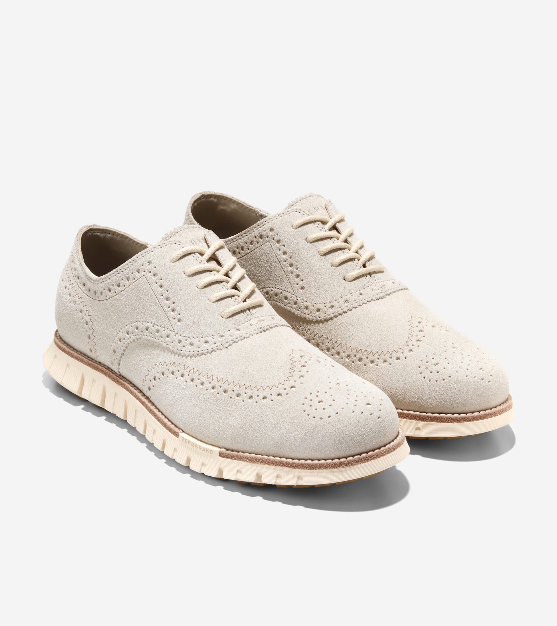 Men's ZERØGRAND Remastered Wingtip Oxfords in Beige | Cole Haan