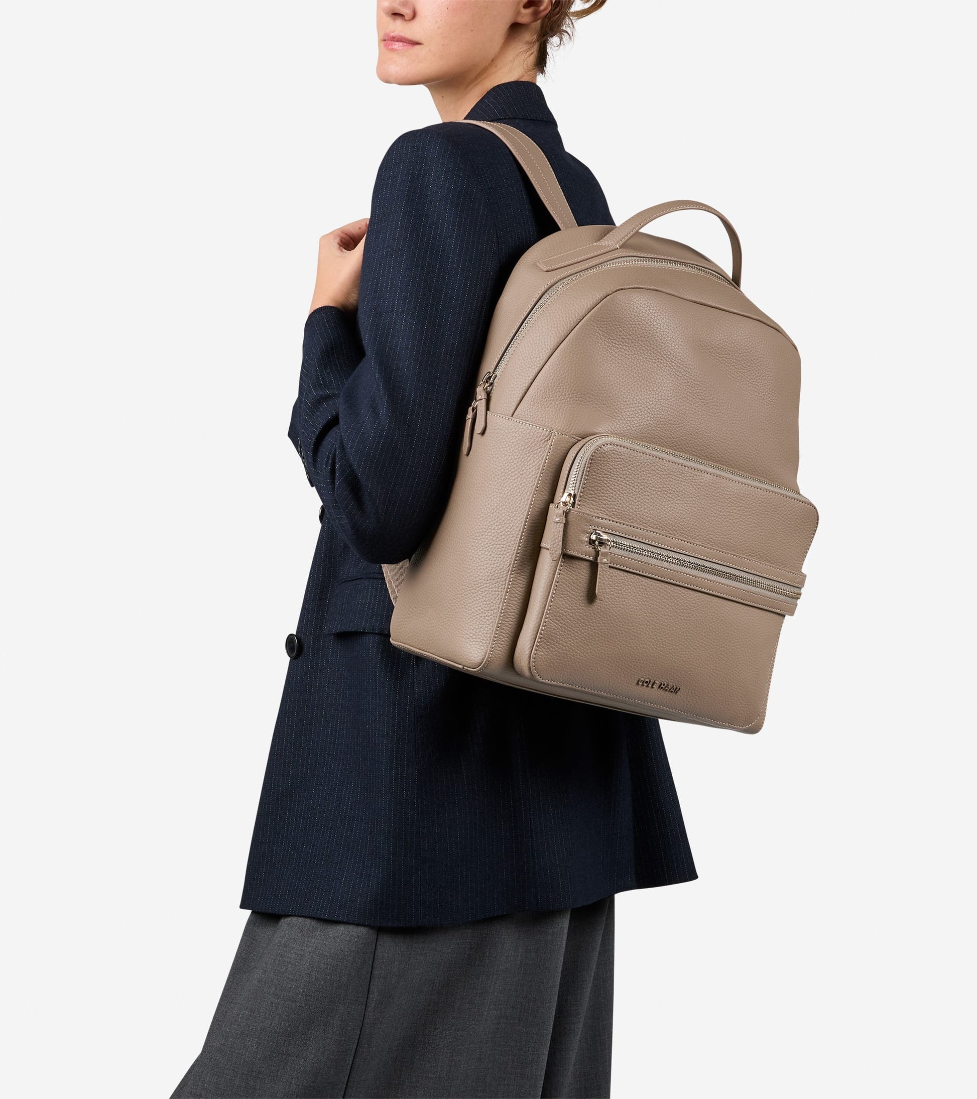Women's Davis Leather Backpack in Beige | Cole Haan