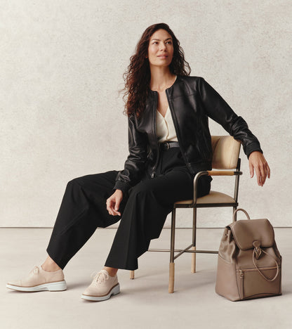 Women's Alexandria Flap Medium Backpack in Beige | Cole Haan