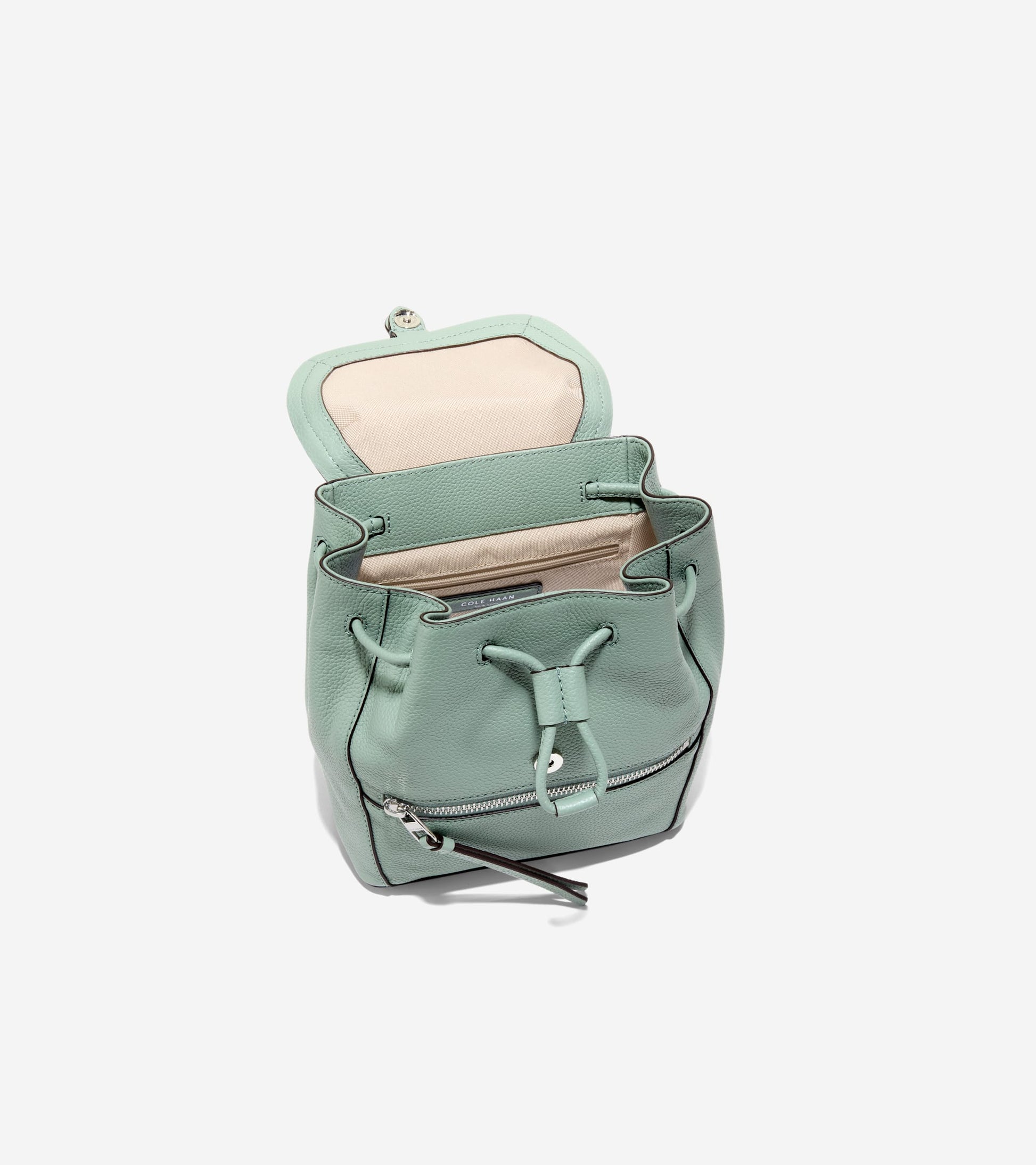 Women's Alexandria Flap Small Backpack in Green | Cole Haan