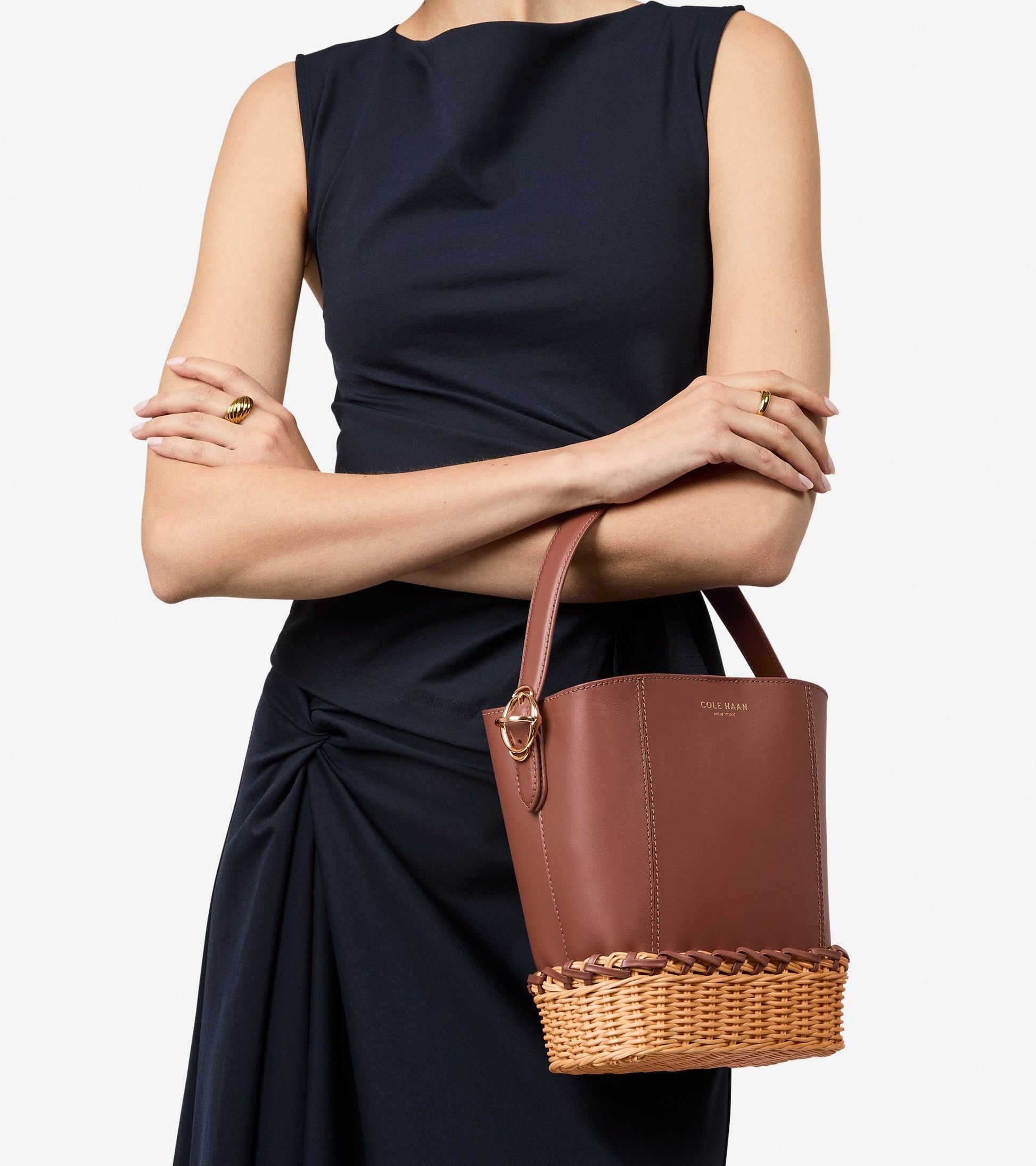 Women's Alexandria Small Bucket Crossbody Bag in Brown | Cole Haan