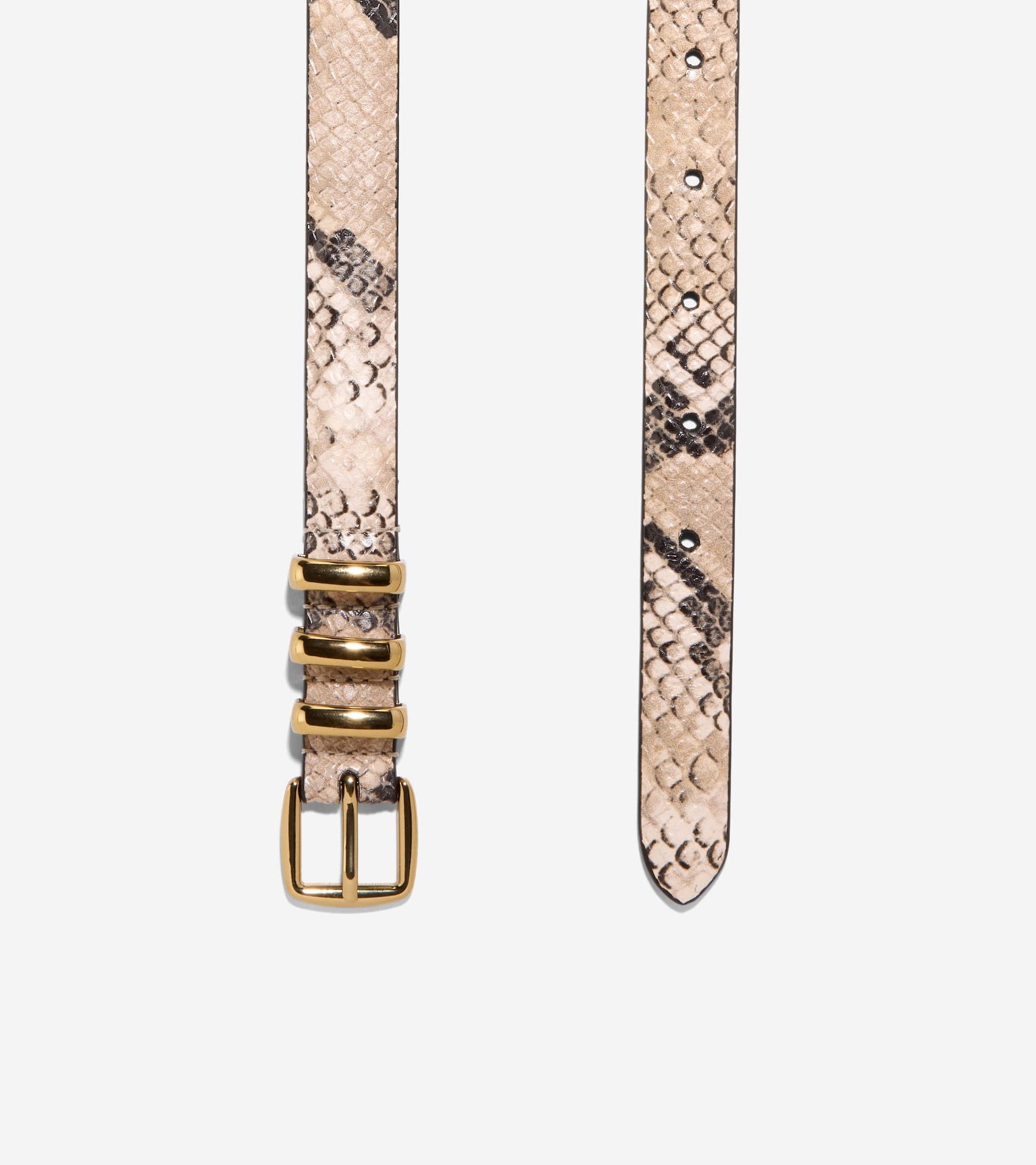 Women's 20MM Harness Belt with Feather Edge in Beige, brown | Cole Haan