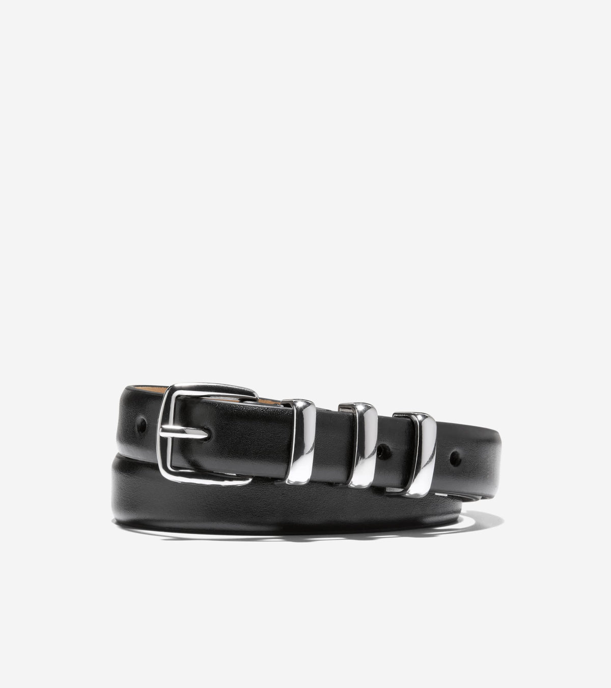 Women's 20MM Harness Belt with Feather Edge in Black | Cole Haan