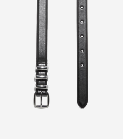 Women's 20MM Harness Belt with Feather Edge in Black | Cole Haan