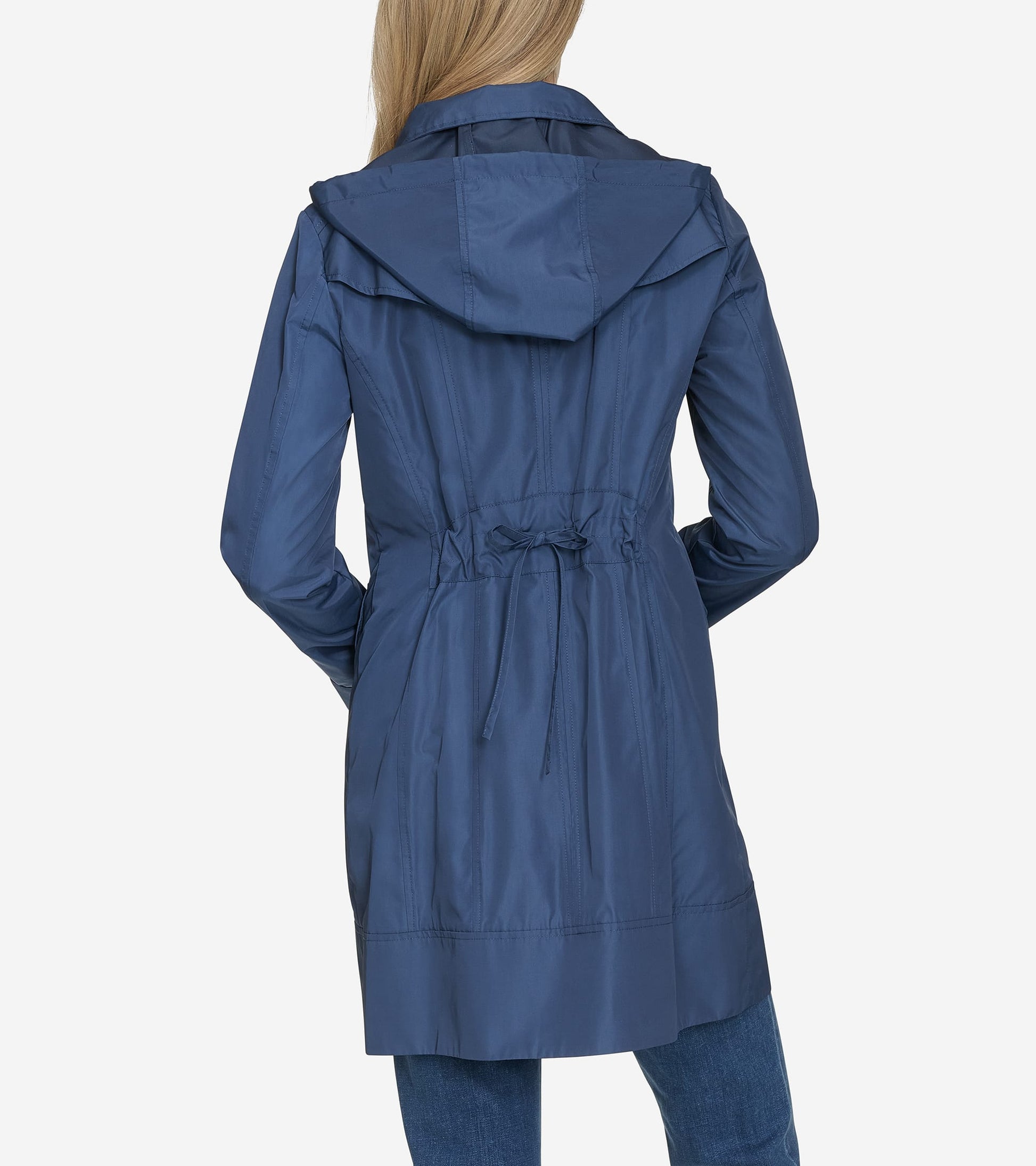 Women's Signature Packable Hooded Rain Jacket in Blue | Cole Haan