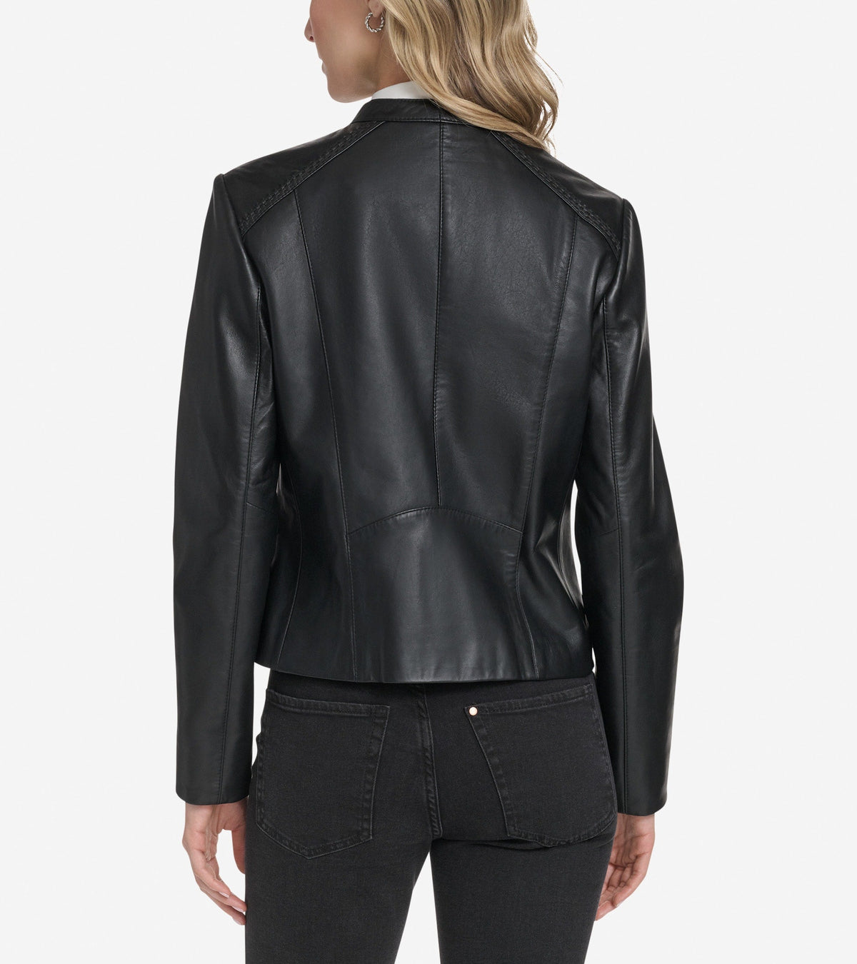 Women's Leather Racer Jacket in Black | Cole Haan