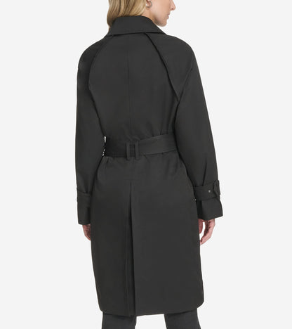 Women's Twill Trench Coat in Black | Cole Haan