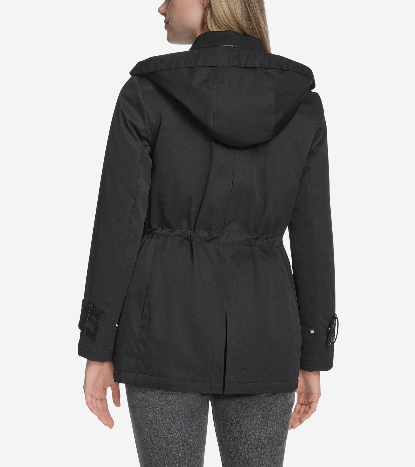 Women's Insulated Twill Rain Parka in Black | Cole Haan