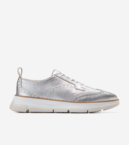 Women's ZERØGRAND Rella Wingtip Oxfords in Silver | Cole Haan
