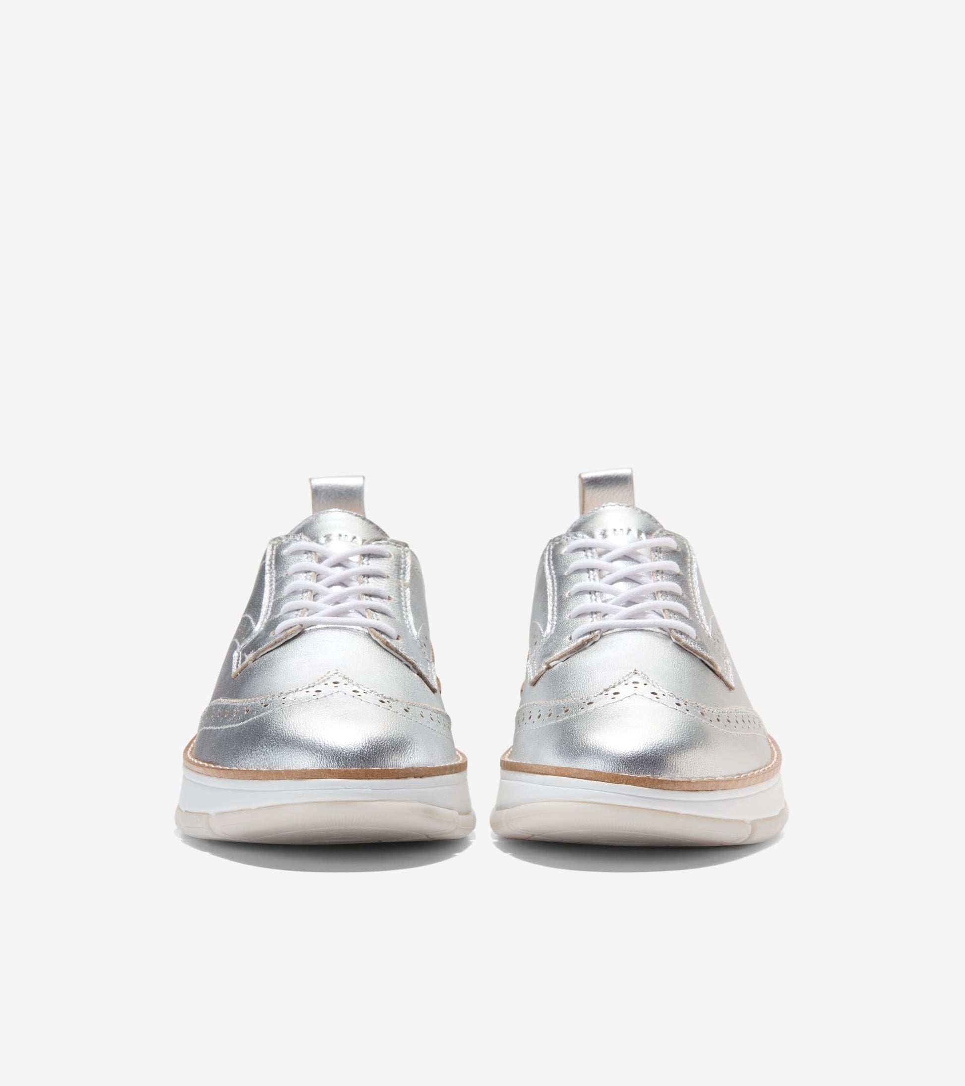 Women's ZERØGRAND Rella Wingtip Oxfords in Silver | Cole Haan