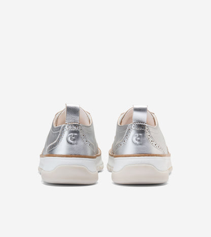 Women's ZERØGRAND Rella Wingtip Oxfords in Silver | Cole Haan