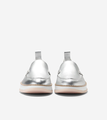 Women's ZERØGRAND Rella Venetian Loafers in Silver | Cole Haan