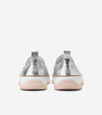 Women's ZERØGRAND Rella Venetian Loafers in Silver | Cole Haan
