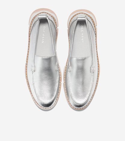 Women's ZERØGRAND Rella Venetian Loafers in Silver | Cole Haan