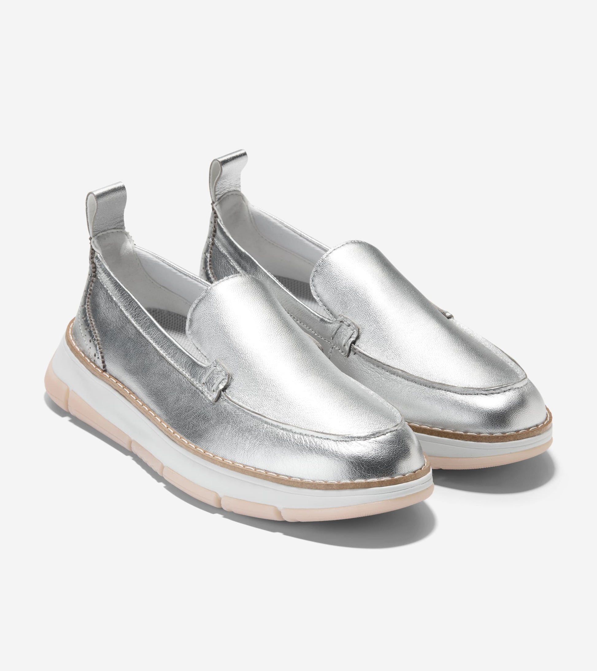 Women's ZERØGRAND Rella Venetian Loafers in Silver | Cole Haan