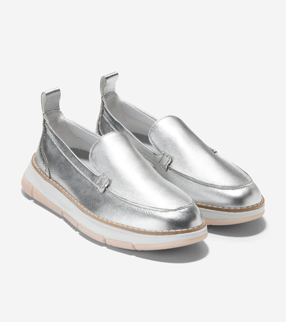 Women's ZERØGRAND Rella Venetian Loafers in Silver | Cole Haan