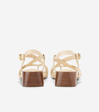 Women's Dillon Block Heel Thong Sandals in Beige | Cole Haan