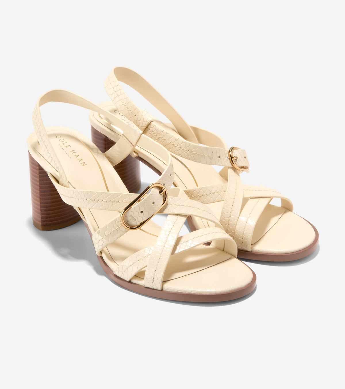 Women's Dillon Heeled Strappy Sandals in Beige | Cole Haan