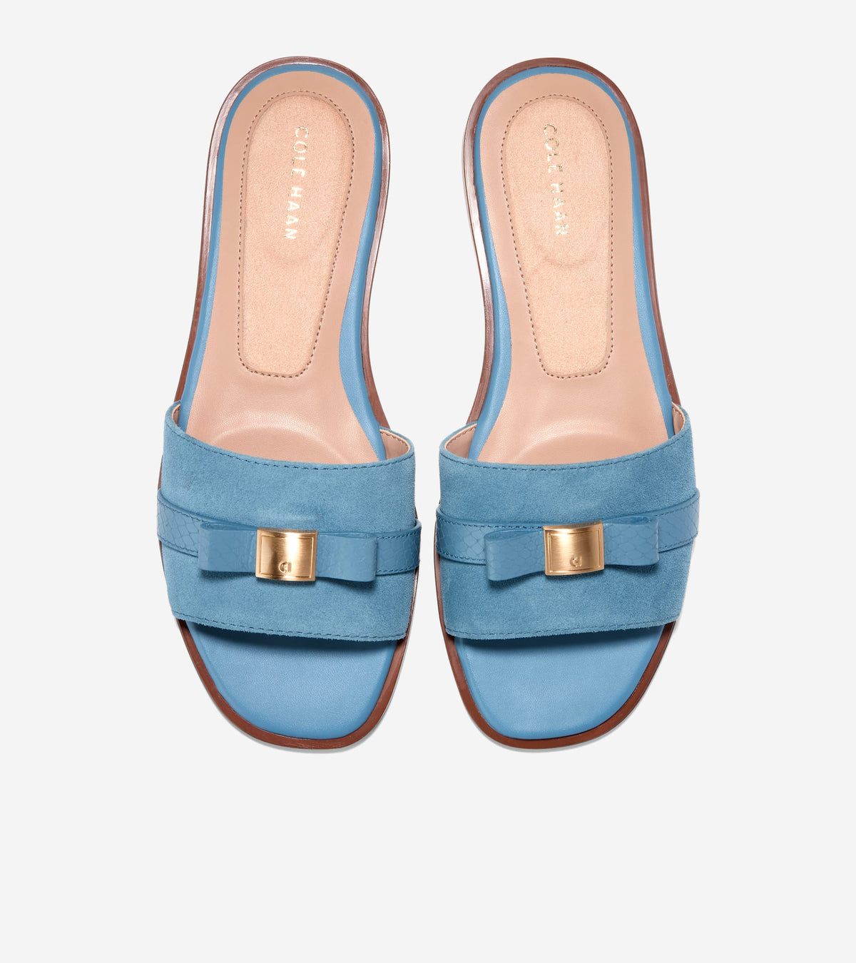 Women's Go-To Emalia Bow Slide Sandals in Blue | Cole Haan