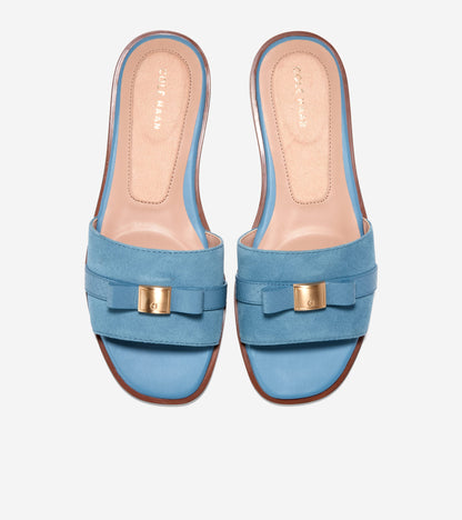 Women's Go-To Emalia Bow Slide Sandals in Blue | Cole Haan