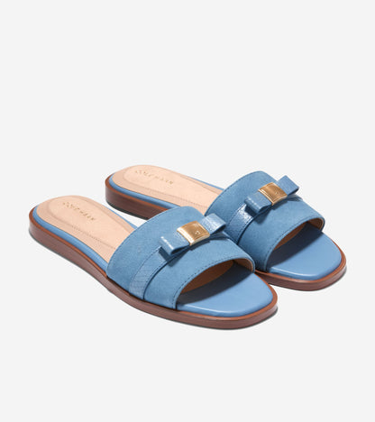 Women's Go-To Emalia Bow Slide Sandals in Blue | Cole Haan