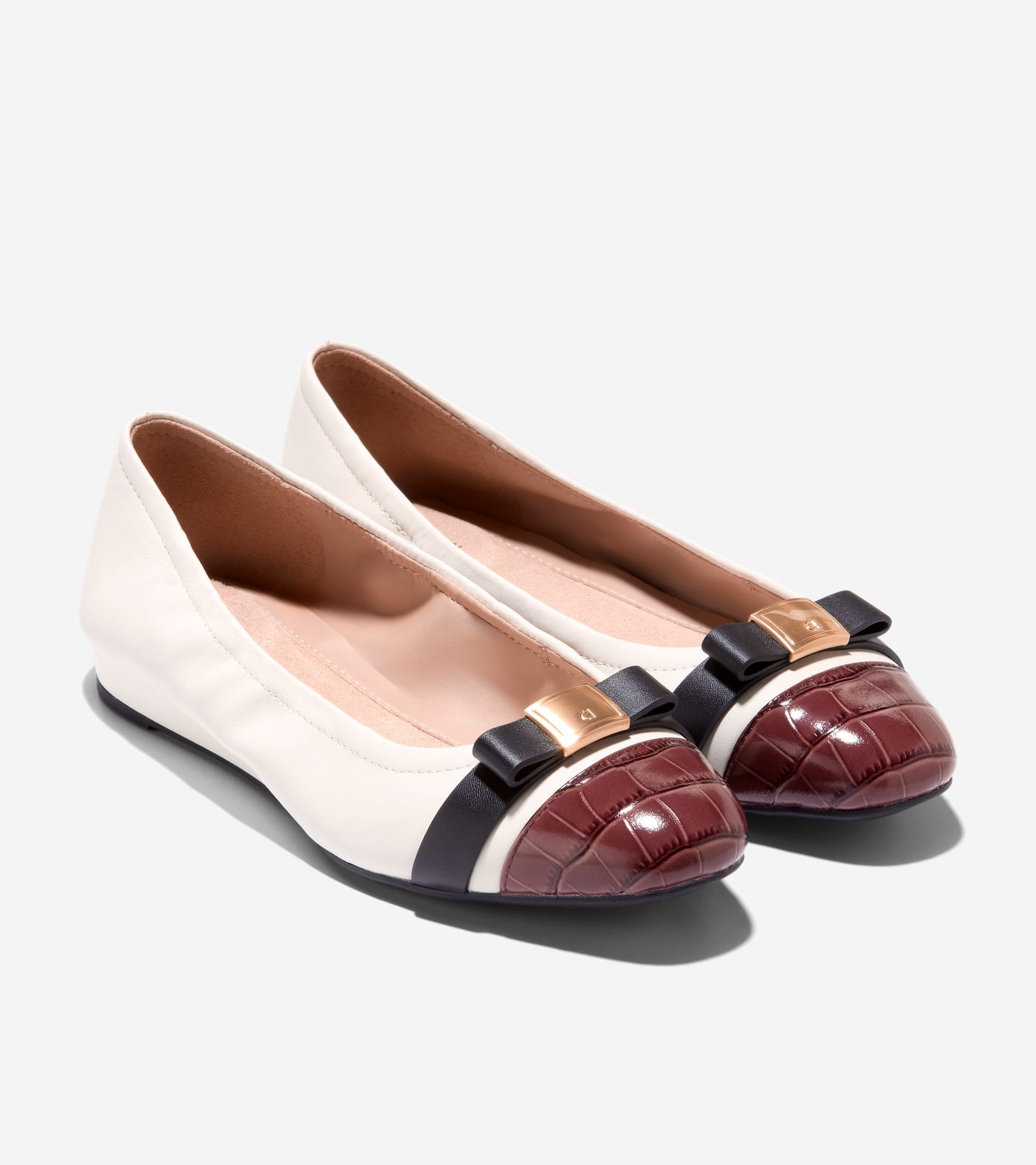 Women's Go-To Tova Bow Ballet Flats in White | Cole Haan