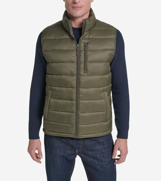 Men's Nylon Puffer Vest in Green | Cole Haan