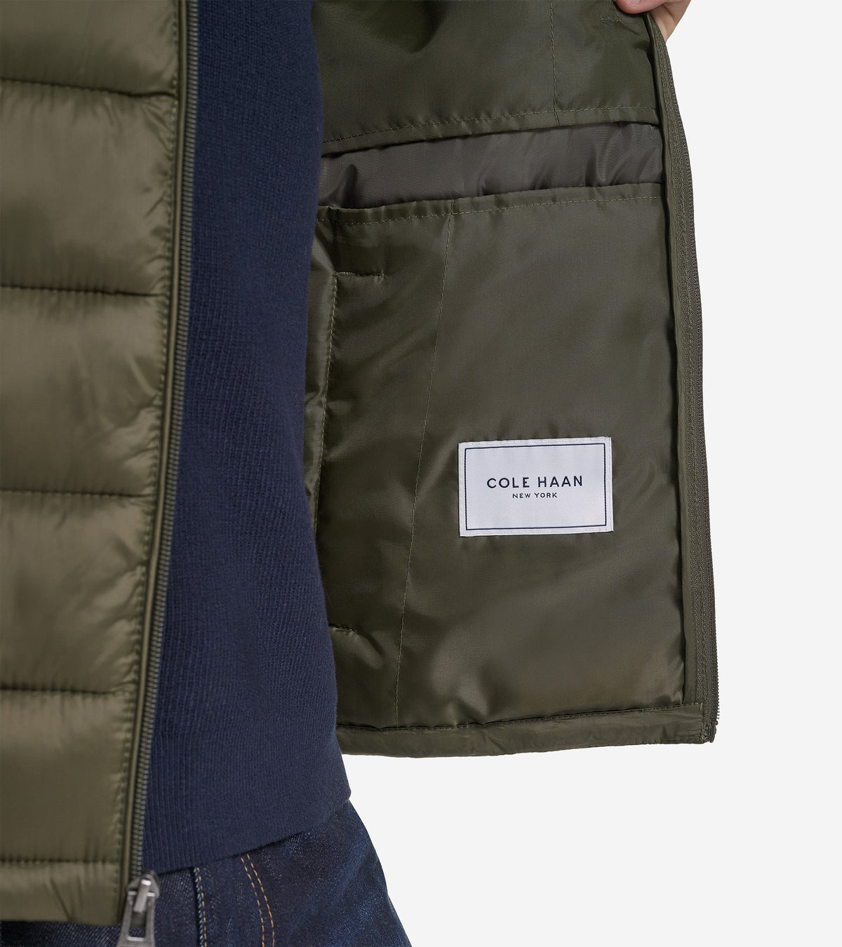 Men's Nylon Puffer Vest in Green | Cole Haan